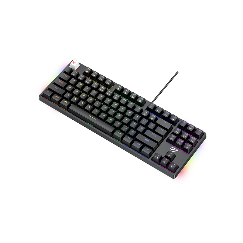 Havit KB890L USB Interface Blue Switch 87 Keys Backlit Mechanical Gaming Keyboard with MIX Lights