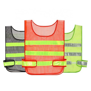 Adjustable High Visibility Bright Neon Breathable Polyester Mesh Fabric Ansi Isea Class 2 Hi Viz Safety Vest