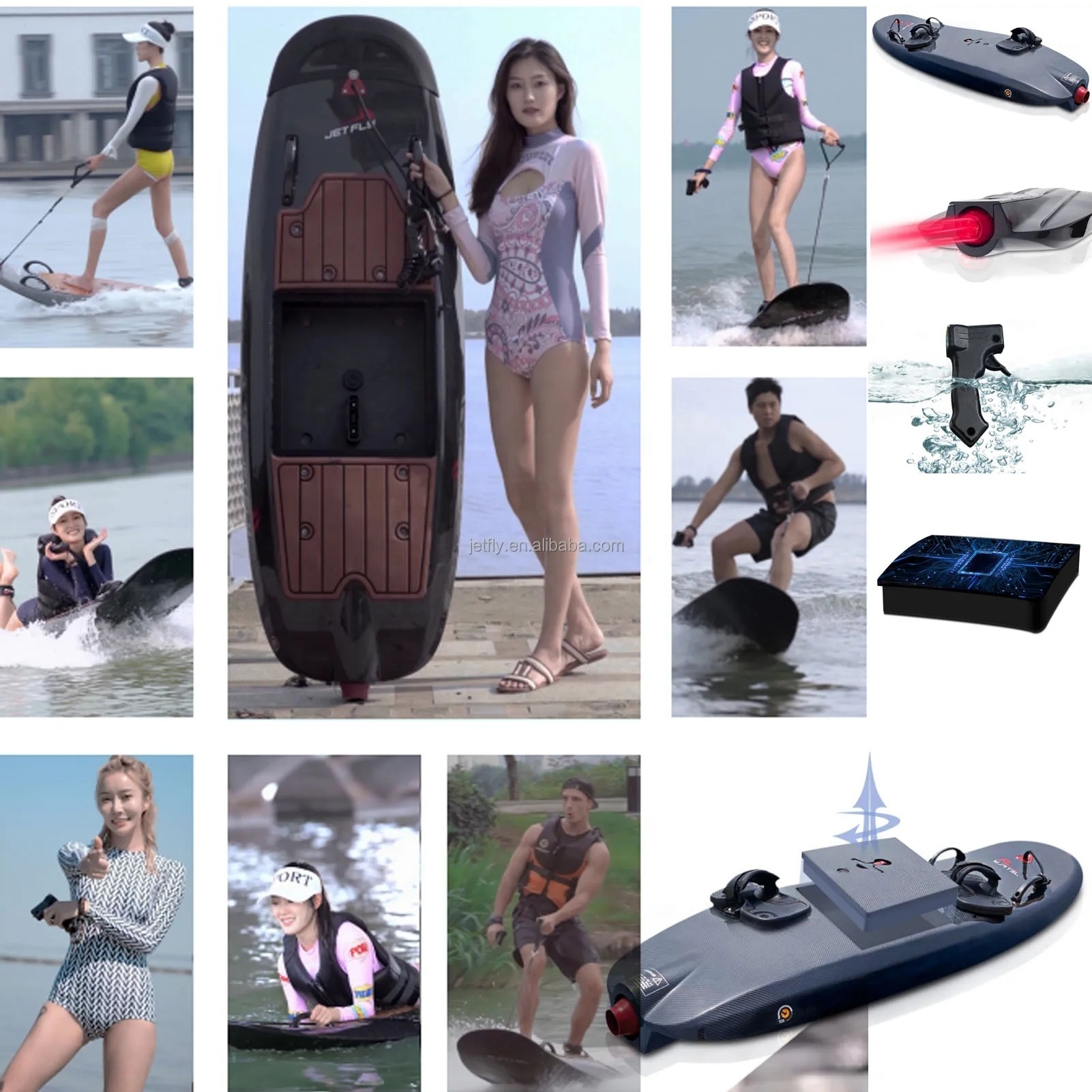 Wholesale Electric Jet Board Carbon Surfboard with Customizable Logo and Surfboard Fins for Water Sports