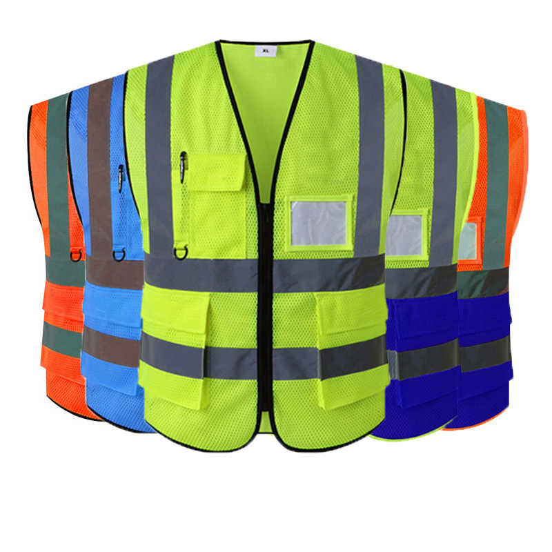 Orange And Green Reflector Jacket Reflective Safety Vests