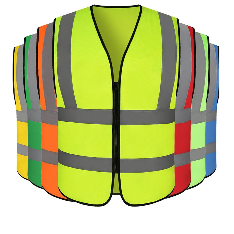 Orange And Green Reflector Jacket Reflective Safety Vests