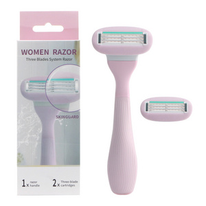 three blade Grooming Razors with irritation defense bar for Women, excellent quality 3 Razor ladies Blade Refills