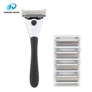 D960L imported six blade razor cartridge 6 blades+1 fine trimmer cartridge shaving razor with refills