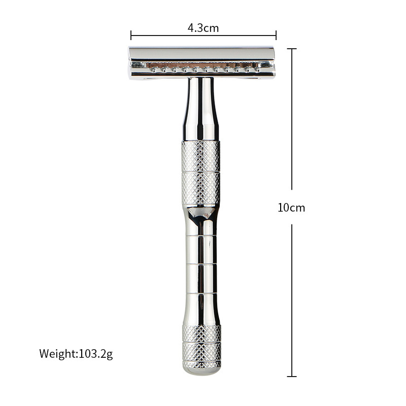 Metal handle silver double edge safety razor private label shaving safety razor set