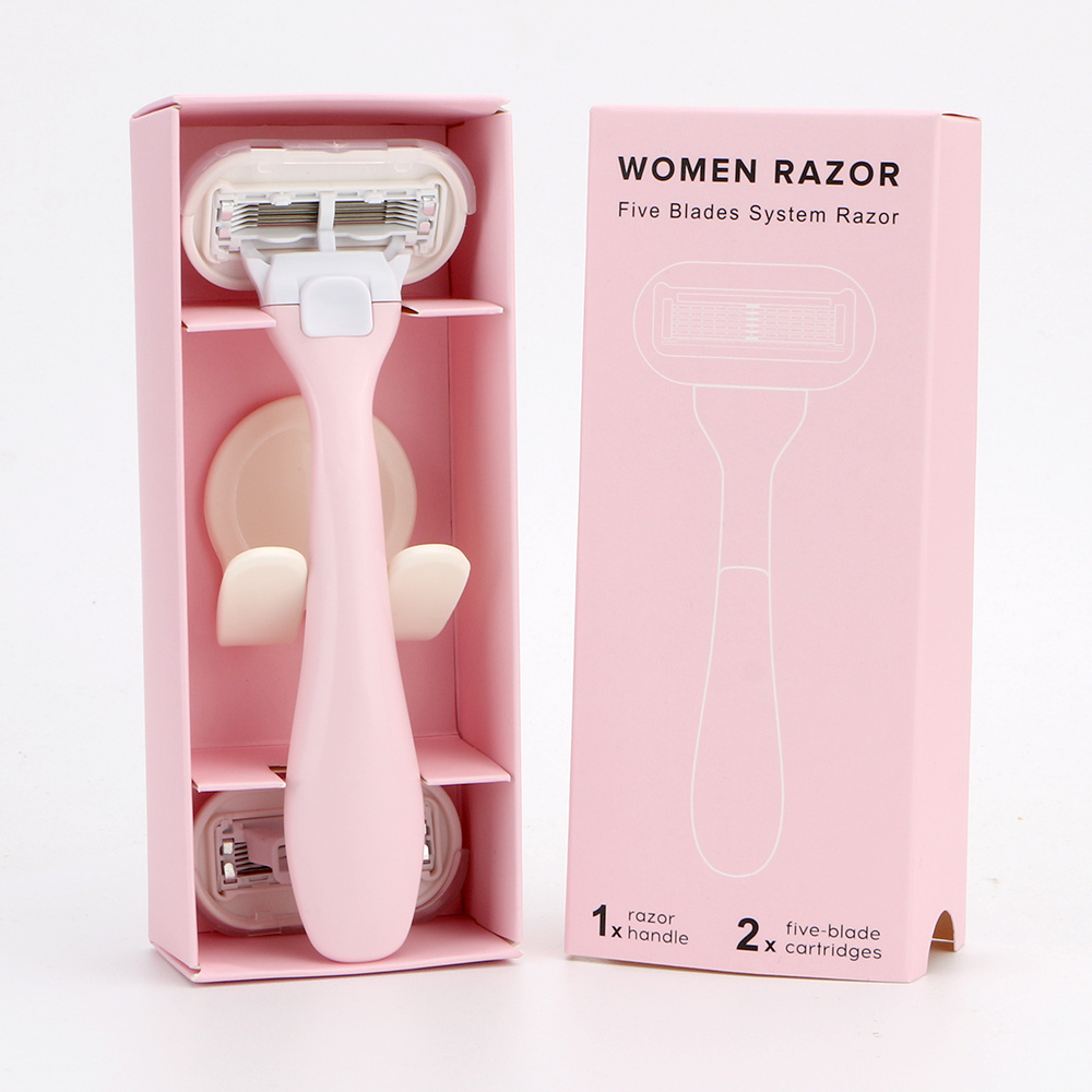 Women system razor for sensitive skin Replaceable refills 5 blades reusable facial razor for women shaving razor women