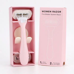 Women system razor for sensitive skin Replaceable refills 5 blades reusable facial razor for women shaving razor women