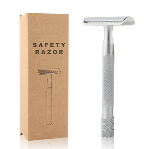 Zinc alloy safety razor chrome double edge shaving safety razor blades