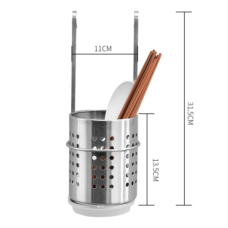 High quality SUS304 stainless steel chopstick holder spoon fork hanging rack kitchen utensil holder