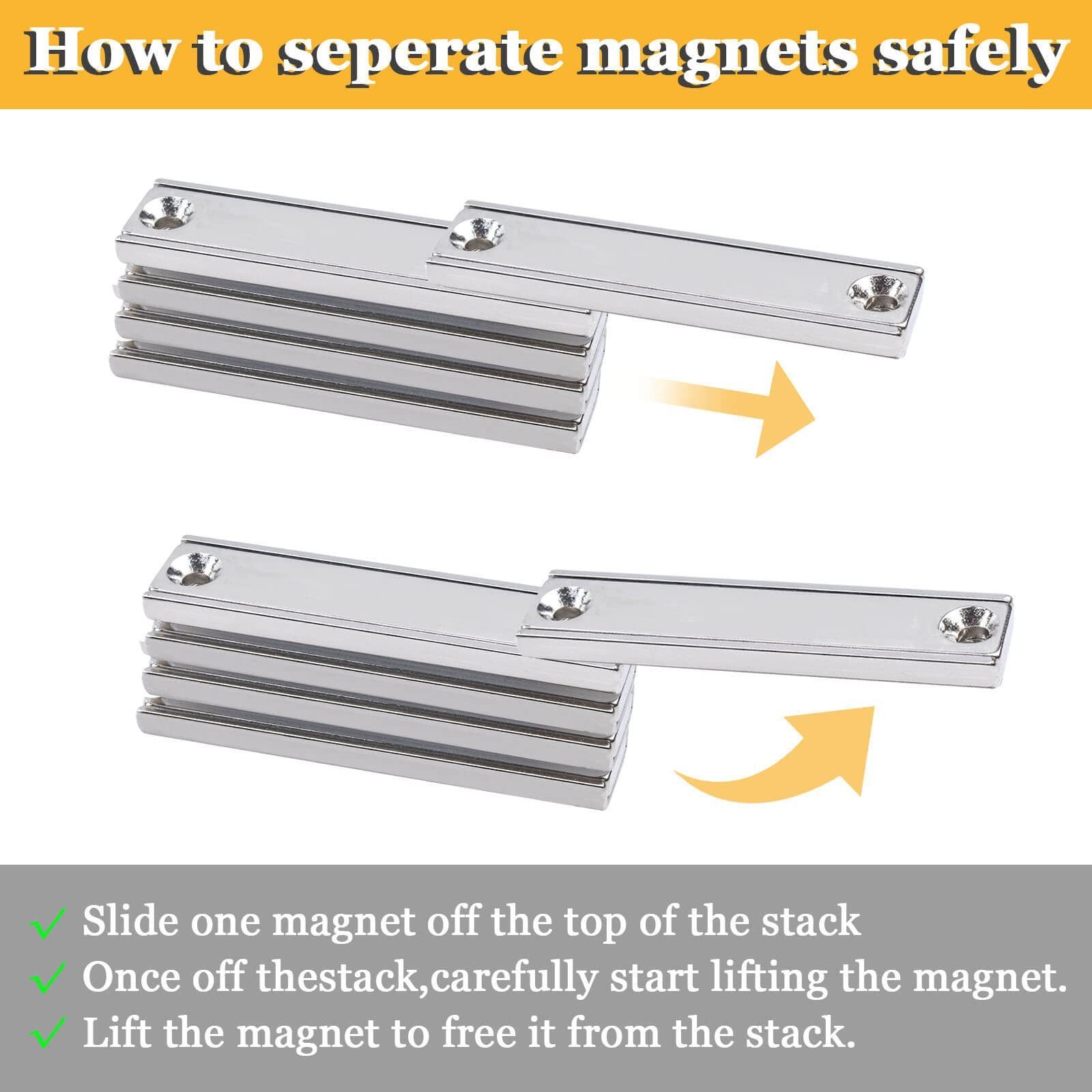 Heavy Duty Industrial Neodymium Rectangular Strong Bar Channel Pot Magnets with Countersunk Hole