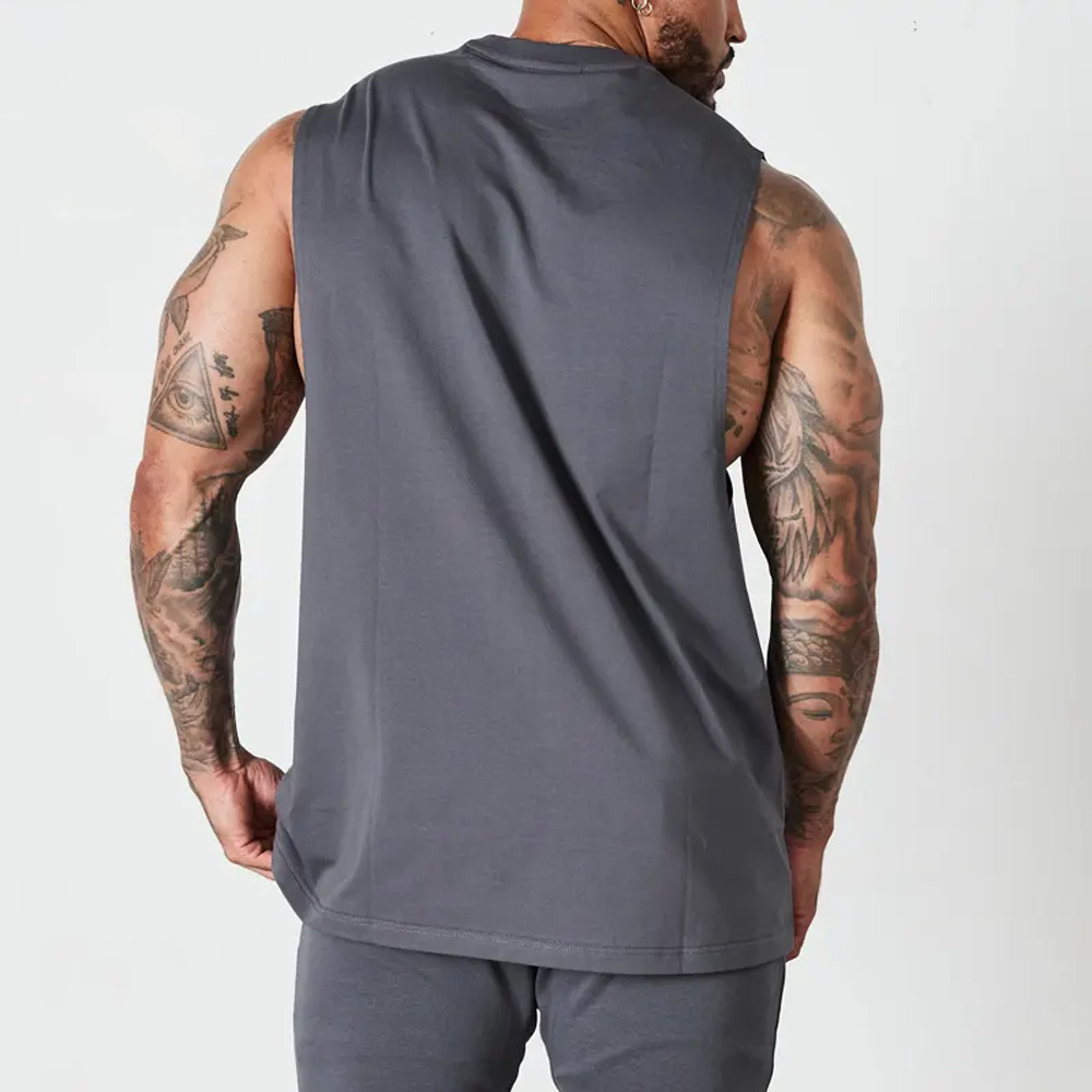 Custom Streetwear Gym Tank Top Men's Singlets Custom Cut Off Sleeveless Printing Muscle Shirt Stringer Men Tank Top Vest