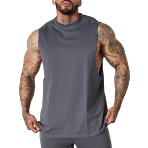 Custom Streetwear Gym Tank Top Men's Singlets Custom Cut Off Sleeveless Printing Muscle Shirt Stringer Men Tank Top Vest