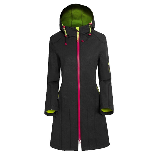 Hot Sell Women Spring Autumn PU Coated Polyester Lady Rain Jacket Waterproof Rain Wear Rain Coat