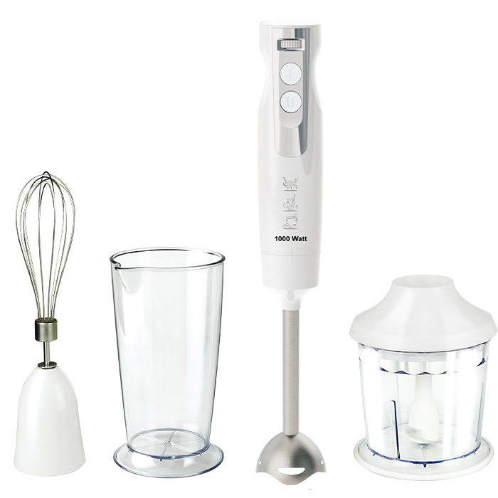 Hawkins 4 in 1 Hand Blender Stick Mixer 230V 1000W Manual Hand Blender 2 Speeds Vegetable Chopper Rechargeable Handheld Blender