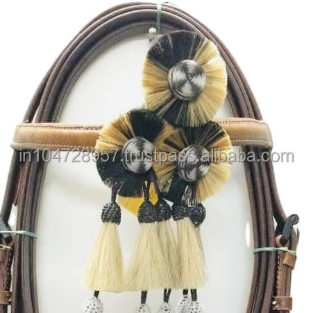 Leather Spanish Bridle tassel equestrian products American tack products with headstall and knotted