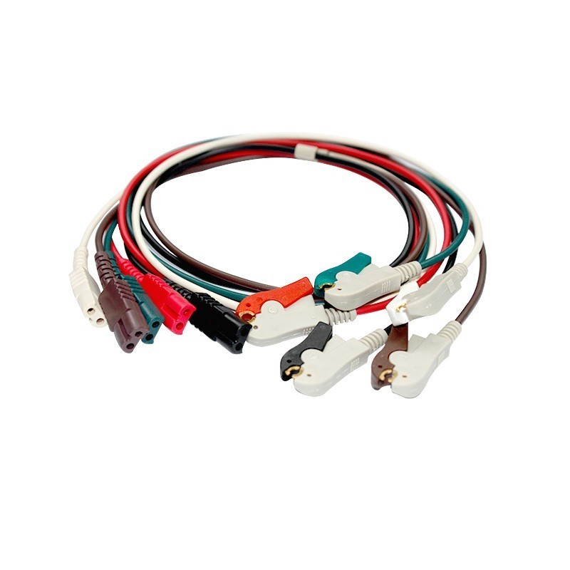 High Quality TPU ECG Cable ECG 5 Lead Wire Clip ECG Cables For  Monitor