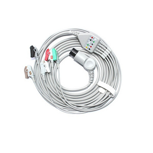 High Quality TPU ECG Cable ECG 5 Lead Wire Clip ECG Cables For  Monitor