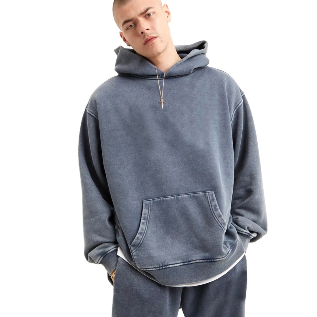 OEM Fashionable 460 Gsm Pullover Hoodies Men Heavy Distressed Wholesale Hoodies Oversized Washed Hoodie Blank