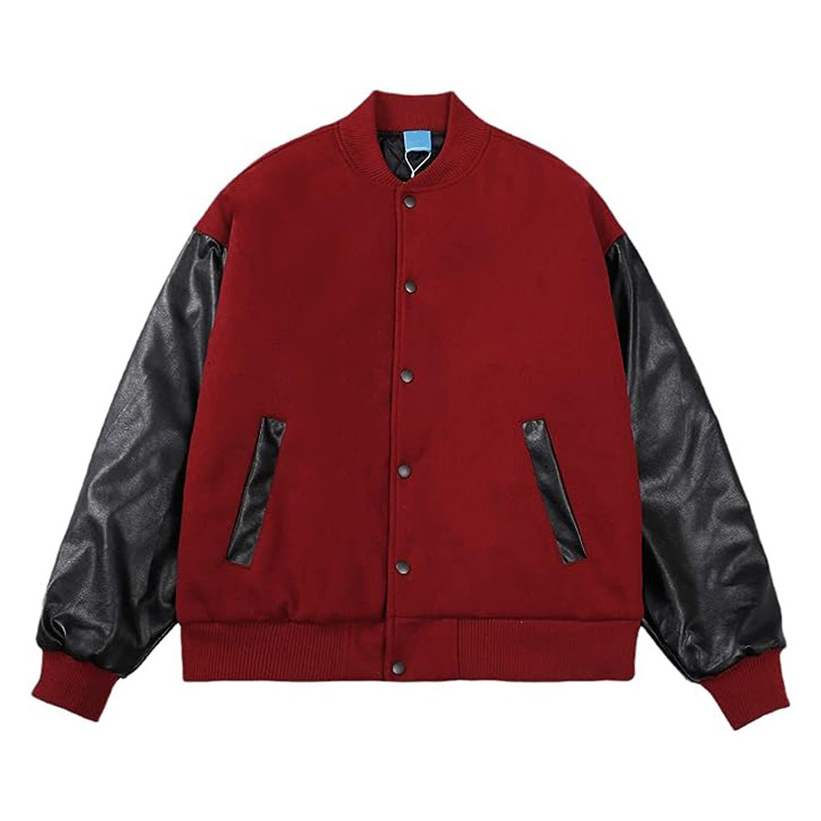 Fully Customized Design and Logo Wholesale Prices Solid Red Color Plain Bomber Jacket For Men