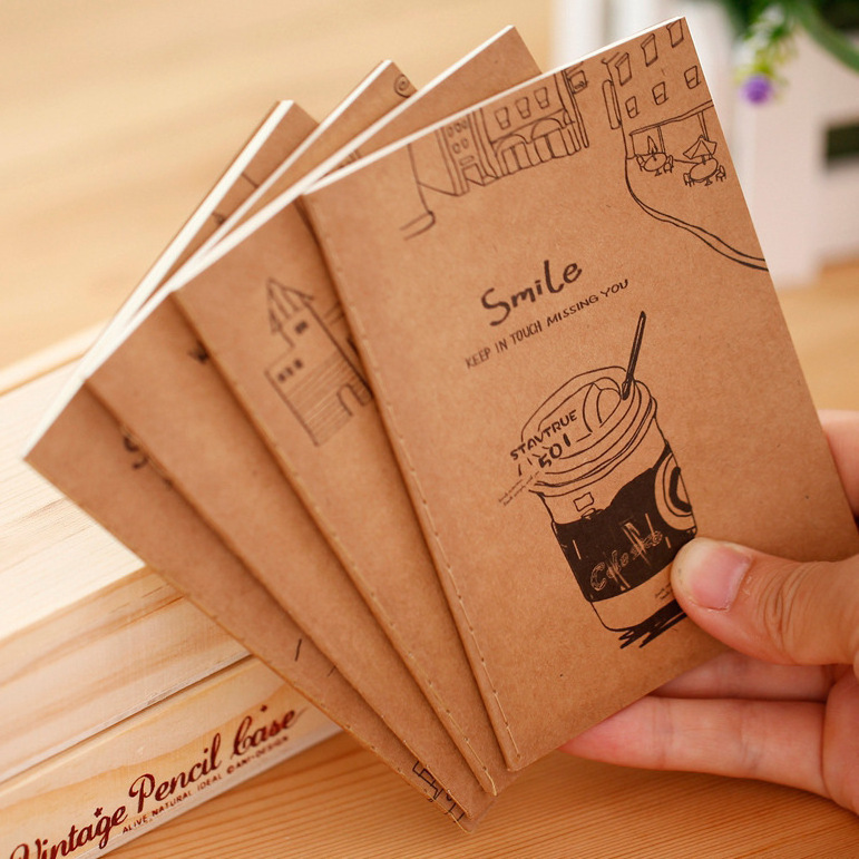 Simple Design Notebooks Hot Sale Custom Logo Soft Cover Kraft Paper Notebook Journal Planner book