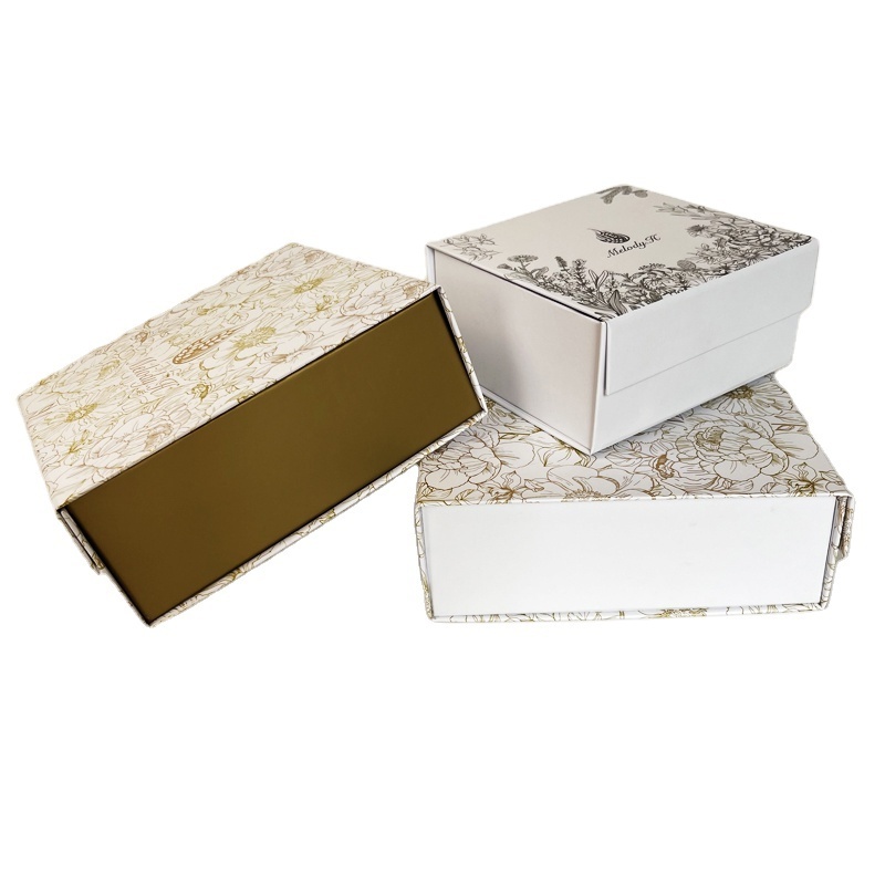 High quality custom high-grade gold embossed box packaging for magnetic paper foldable gift box