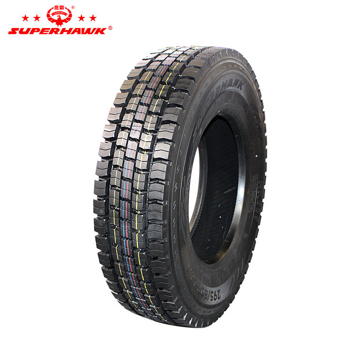 Cheap China manufacturer SUPERHAWK 11r22.5 11r24.5 12r22.5 295/75r22.5 295/80r22.5 315/80r22.5 radial truck tyres prices