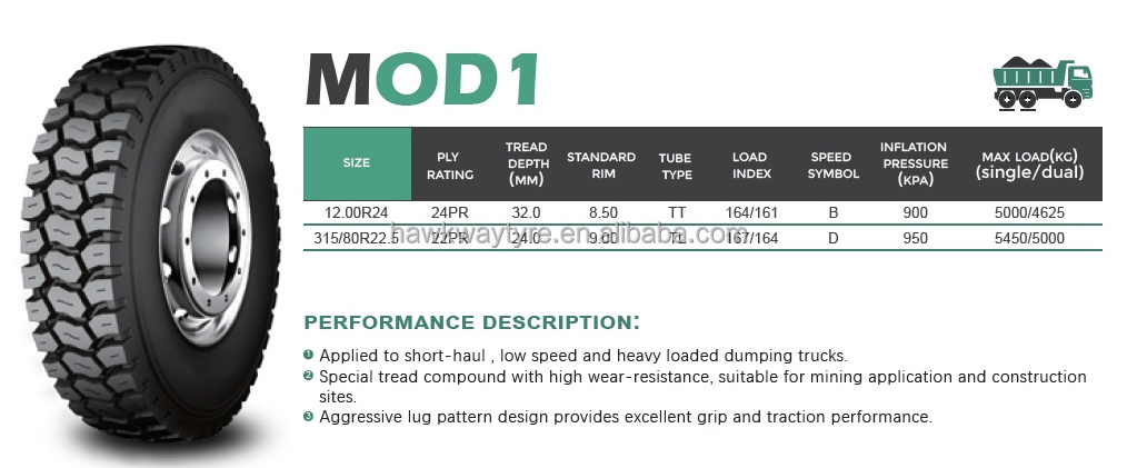 MARANDO   MOD1,  315/80R22.5 22PR, MINING TRUCK TYRES