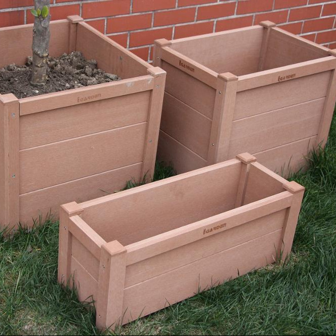 Outdoor wood plastic composite wpc garden flower planter box