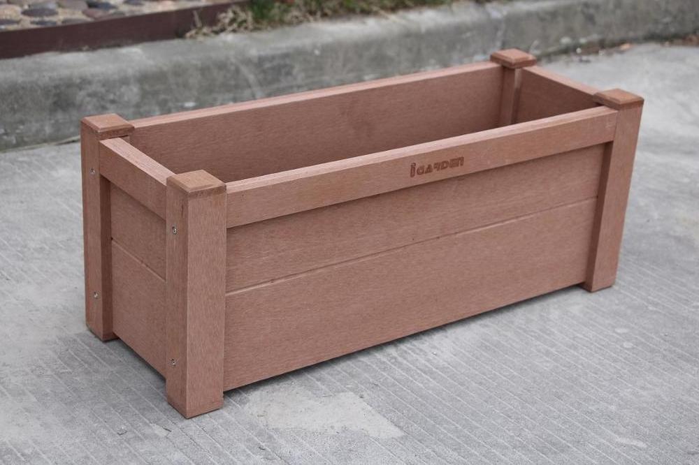 Outdoor wood plastic composite wpc garden flower planter box