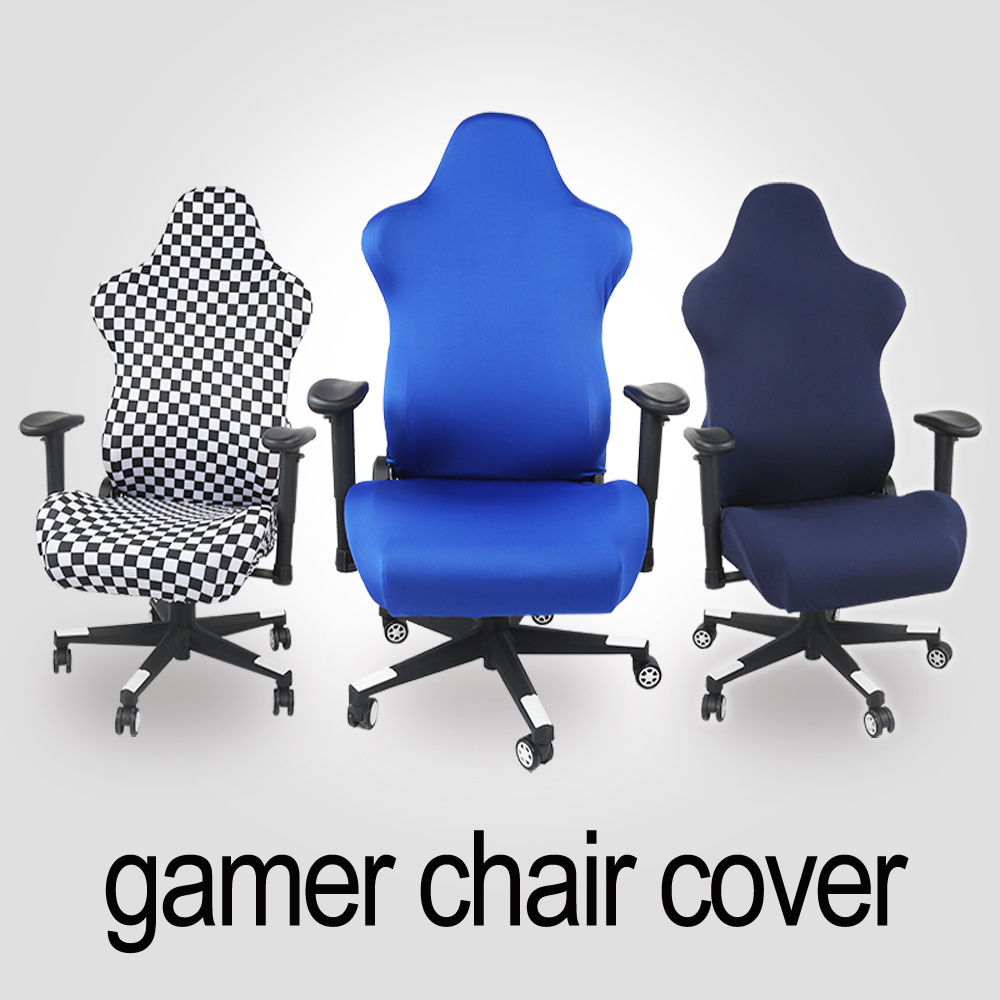 Gaming Chair Slipcover Stretch Seat Chair Cover for Leather Computer Reclining Racing Ruffled Gamer Chair Protector