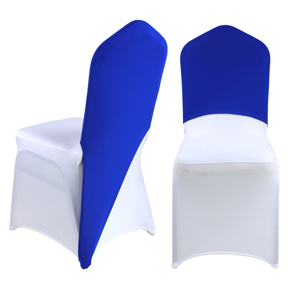 royal blue spandex half back chair cover topper chair band folding chair cover caps for wedding events decoration