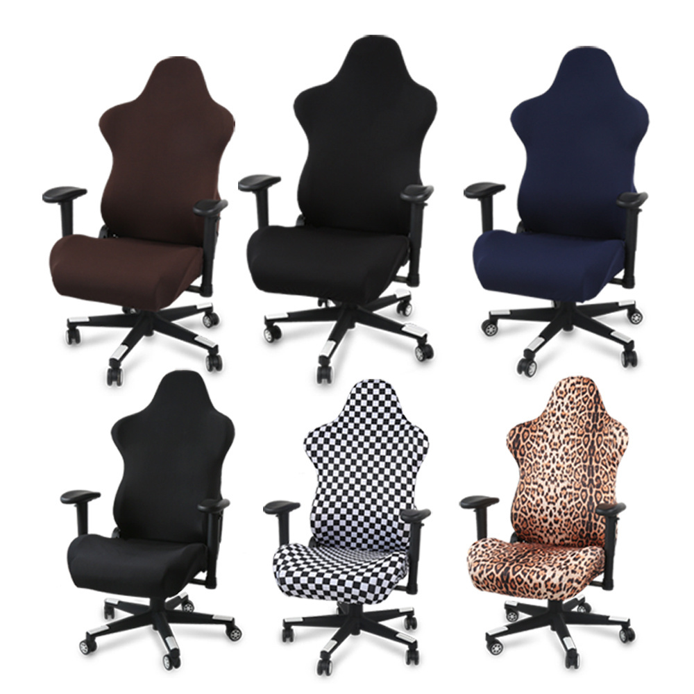 Gaming Chair Slipcover Stretch Seat Chair Cover for Leather Computer Reclining Racing Ruffled Gamer Chair Protector