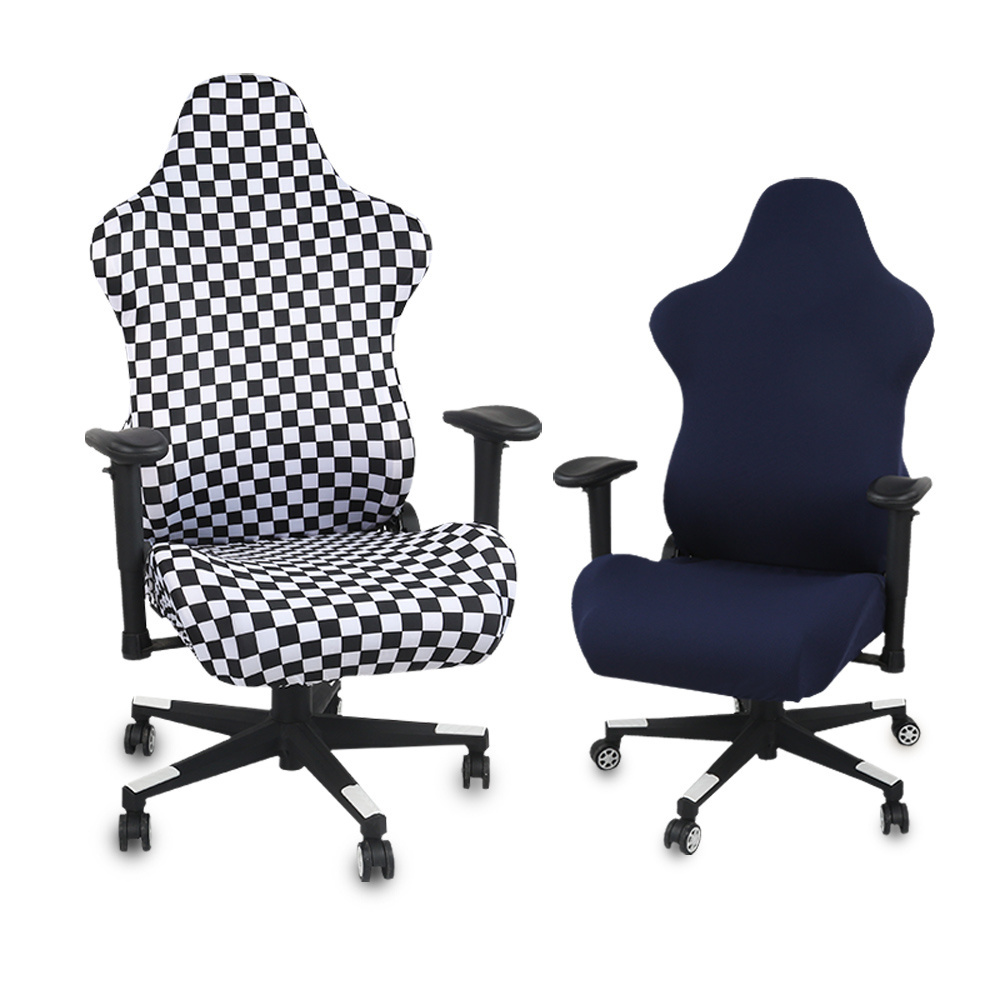 Gaming Chair Slipcover Stretch Seat Chair Cover for Leather Computer Reclining Racing Ruffled Gamer Chair Protector