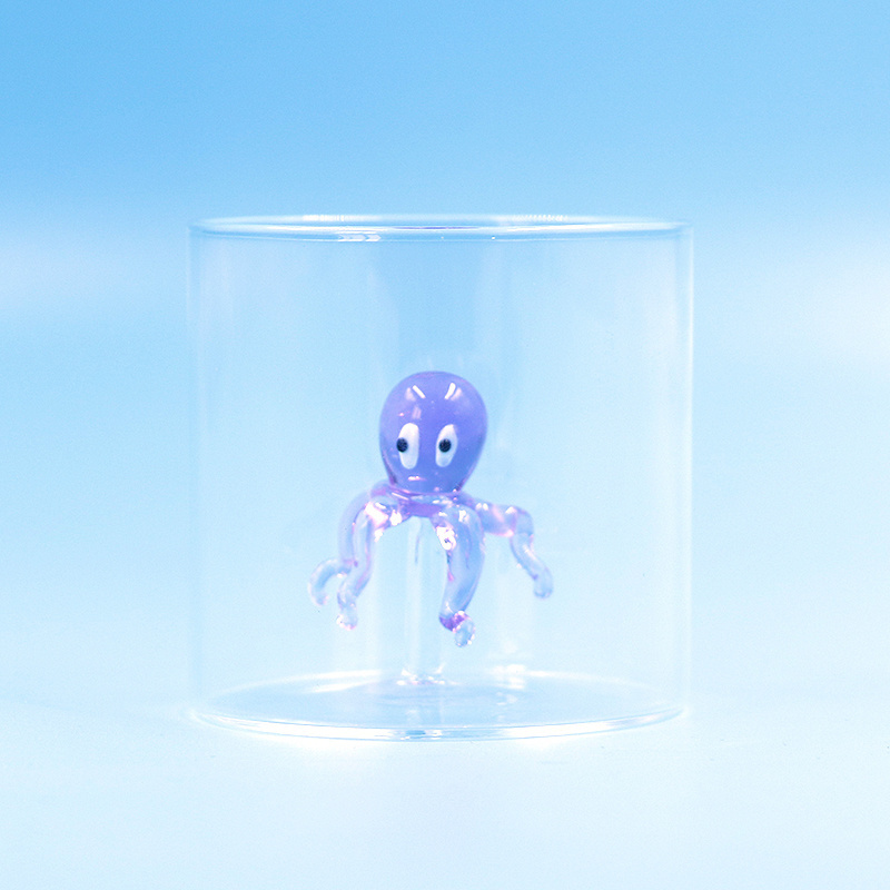 Customized High Quality Handblown Borosilicate Glass Animal Figurine Water Cups Manufacturers