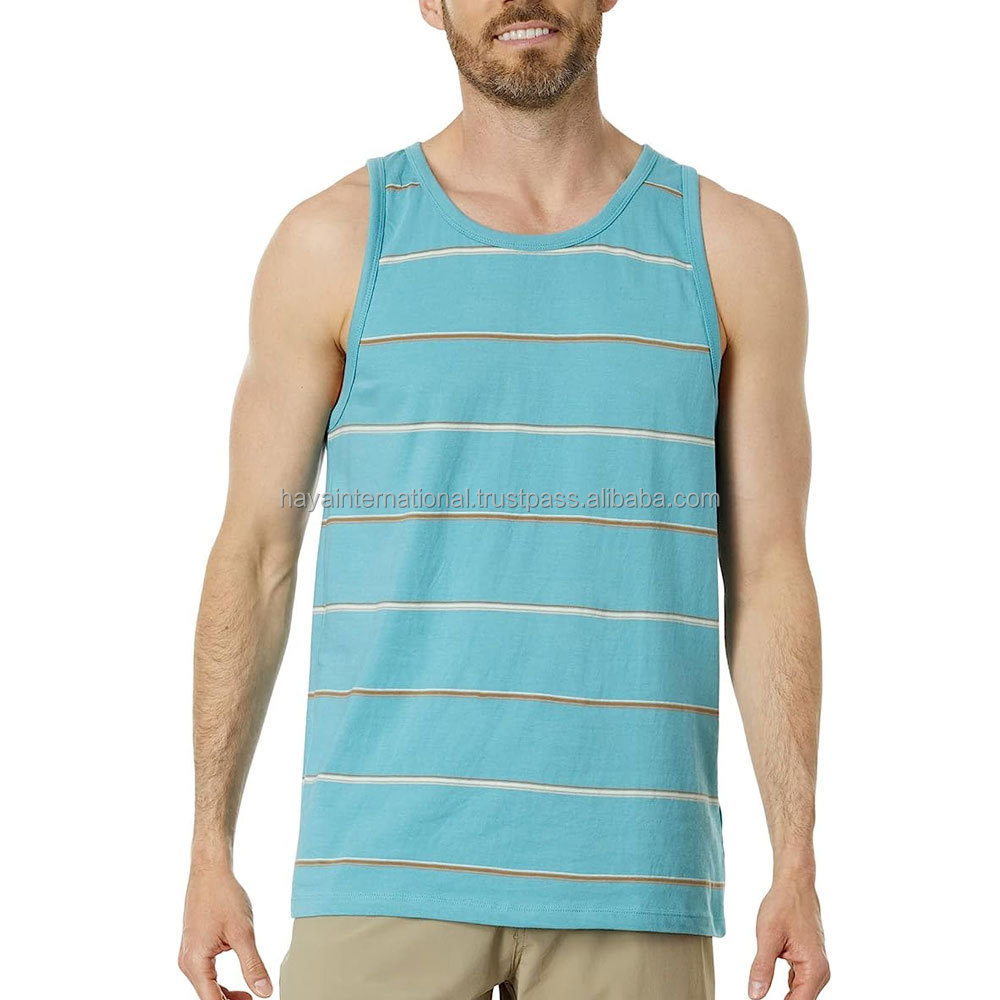 High Elastic Stretch Customized Logo Casual Sleeveless Knitted tank top Ribbed Men's Muscle Man Tank Top Vests for Men