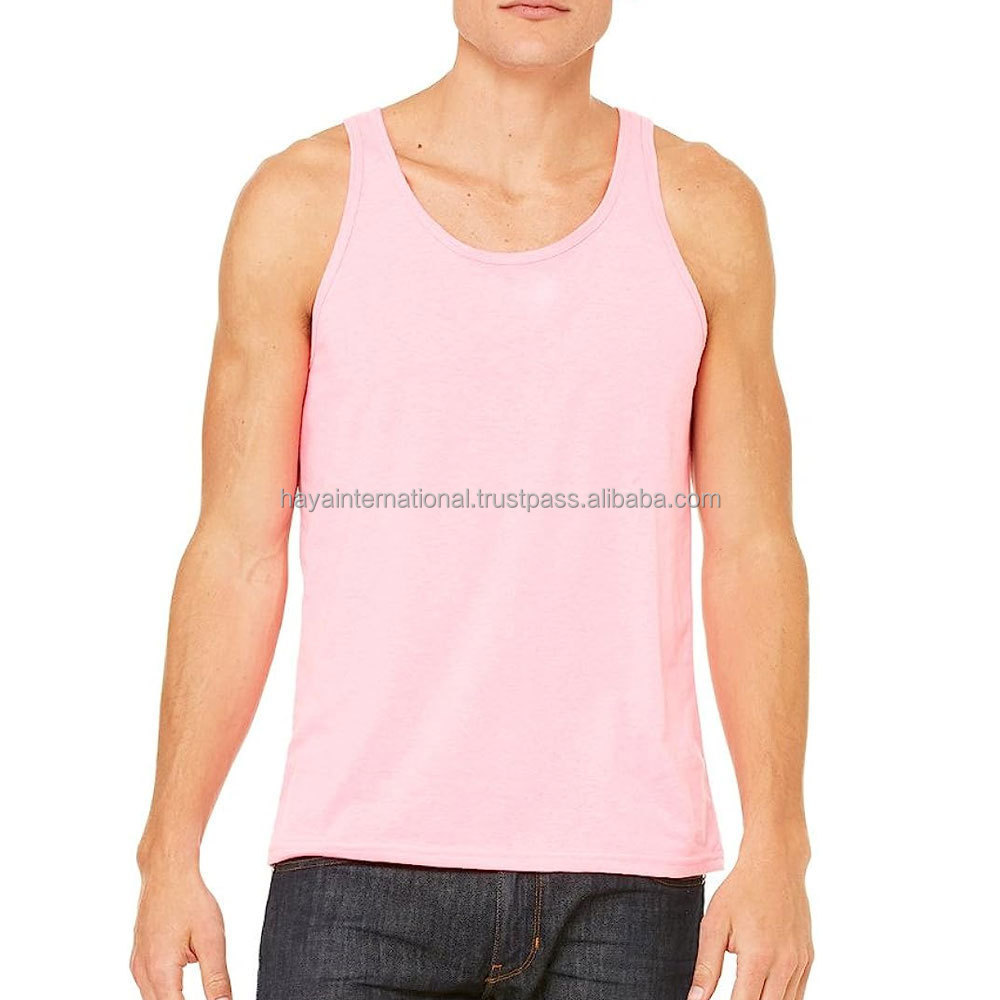 High Elastic Stretch Customized Logo Casual Sleeveless Knitted tank top Ribbed Men's Muscle Man Tank Top Vests for Men