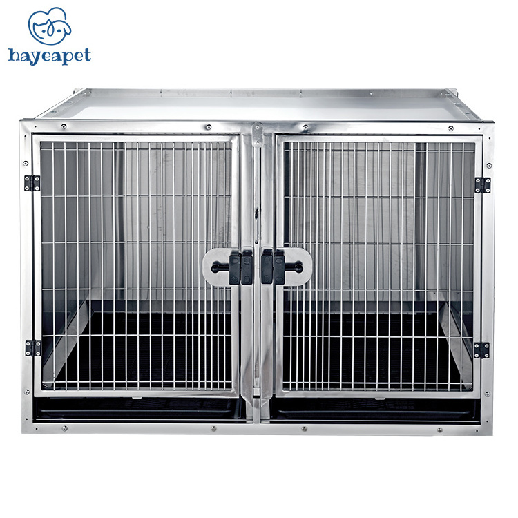 Pet Modular Cage Bank Whosale Hospital Stainless Steel Veterinary Vet Dog Cat Pet Show Cage HCB-102-S/M/L