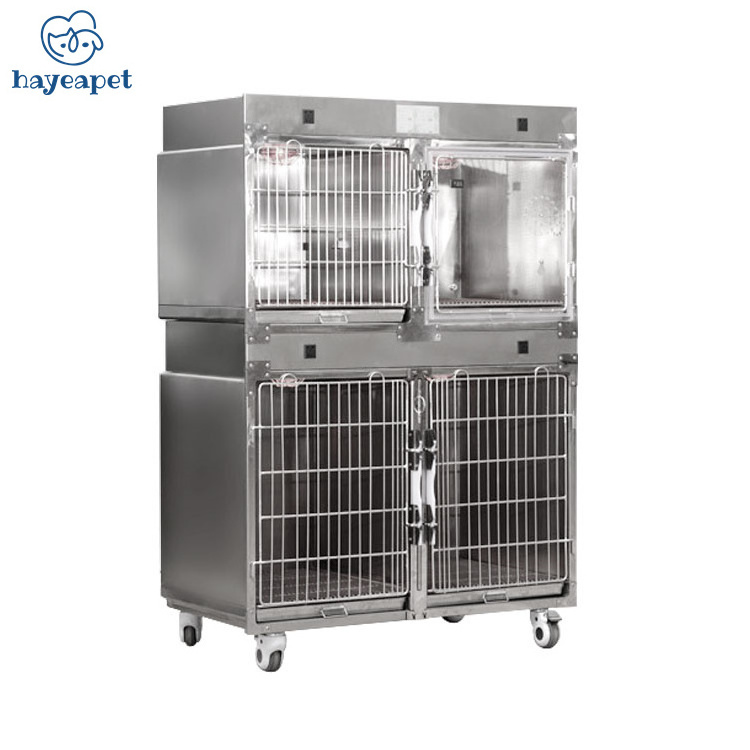 Veterinary cage heating heated dog ICU  infrared oxygen chamber cage for clinic hospital medical use