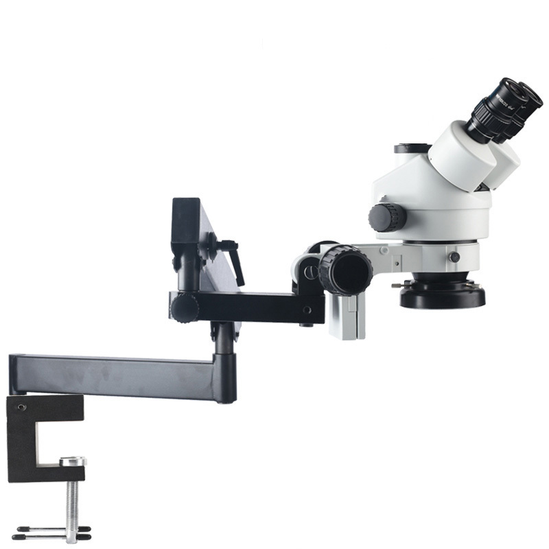 Real 4K UHD 60FPS HDMI USB Camera Stereo Trinocular 3.5X-90X Simul Focal Microscope Articulating Arm Stand for Repair Soldering