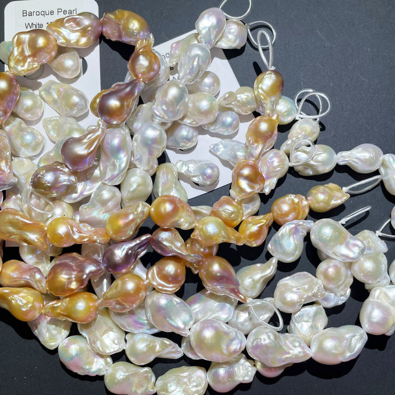 Wholesale white baroque pearl strand natural freshwater loose pearls irregular baroque pearl beads for jewelry making