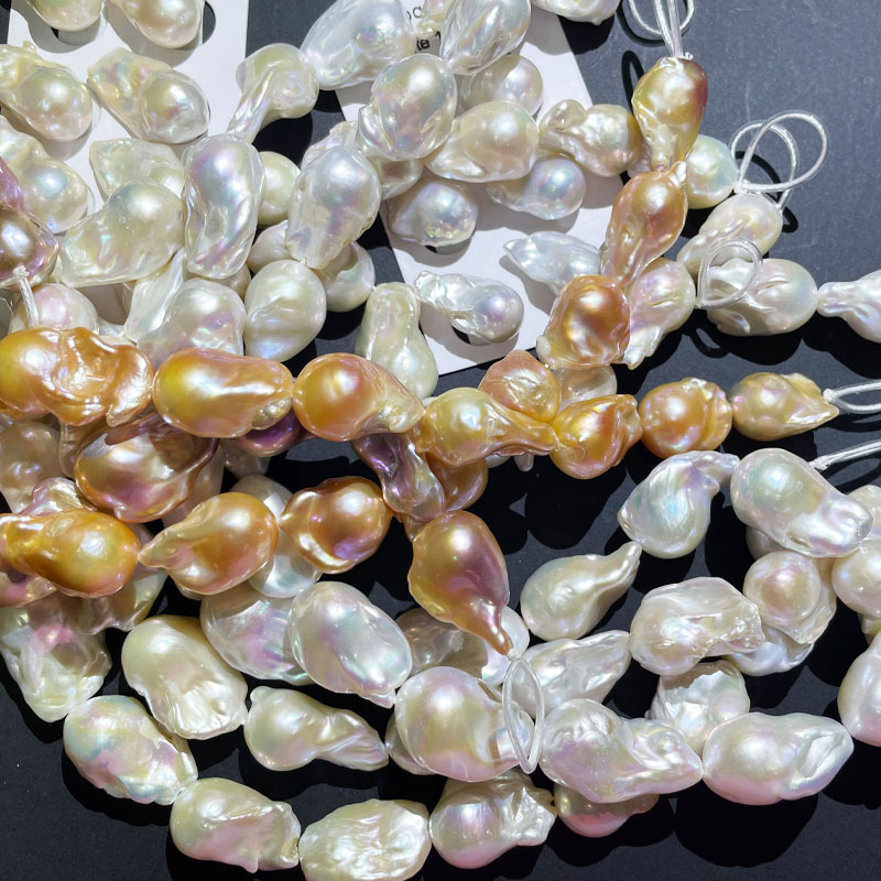 Wholesale white baroque pearl strand natural freshwater loose pearls irregular baroque pearl beads for jewelry making