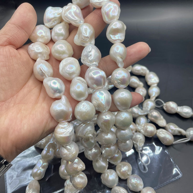 Wholesale white baroque pearl strand natural freshwater loose pearls irregular baroque pearl beads for jewelry making