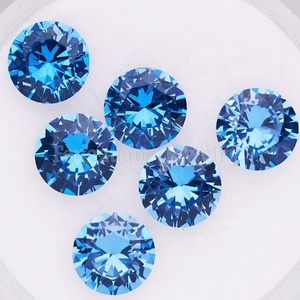 Wholesale Price 8A 3mm 106# Blue CZ Synthesis Spinel Stones High Temperature Resistance Round Shape Cubic Zirconia Loose Spinel