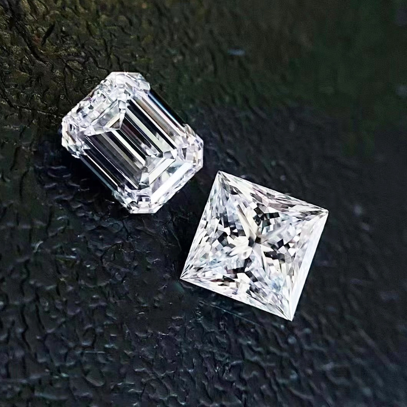 Emerald shape loose VVS white moissanite diamonds 1ct 5*7mm VVS white GRA Certification Loose Synthetic Lab Grown Diamond