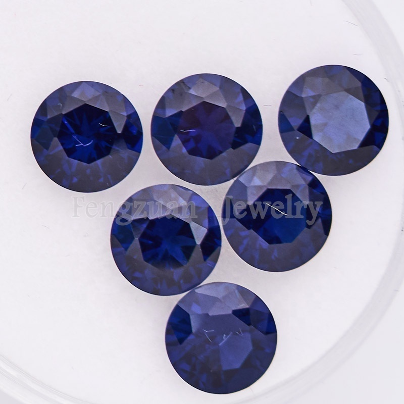 Wholesale Price 8A 3mm 106# Blue CZ Synthesis Spinel Stones High Temperature Resistance Round Shape Cubic Zirconia Loose Spinel