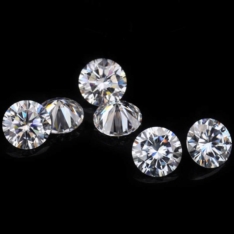 Wholesale Price Loose Gra Moissanite Round Shape 1-3mm White D Vvs Melee Round Cut Moissanite Price Per Carat  Synthetic Diamond