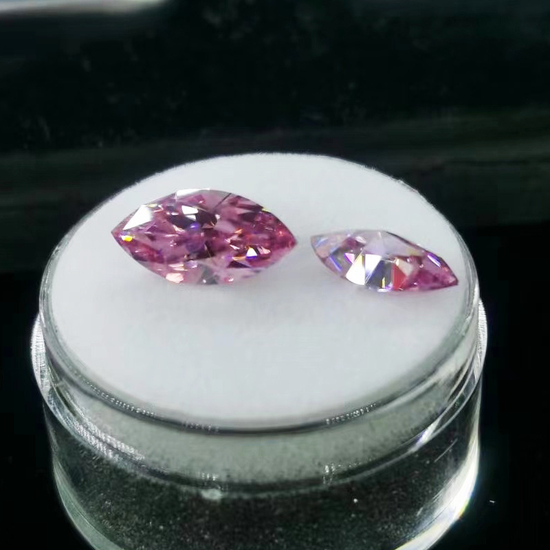 Marquise Cut Pink Moissanite VVS1 5x10mm 1.0CT Lab Grown Pink Moissanite Diamond GRA Loose Moissanite Marquise