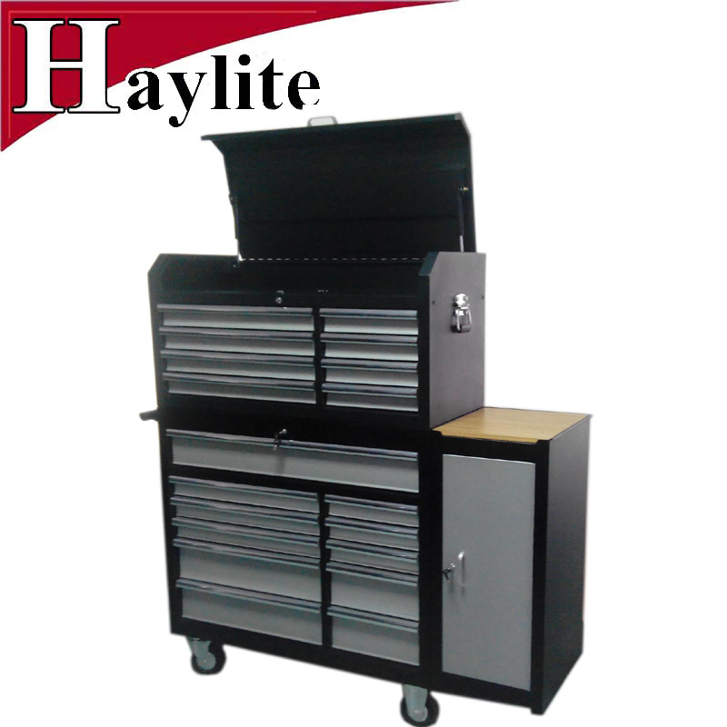 stainless steel tool master chest & cabinet with bamboo top