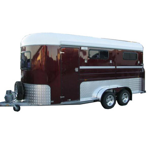 high quality luxury 2 horse trailer with ramp door