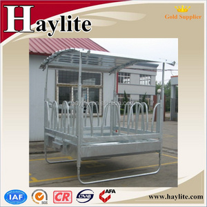 2015 hot dip galvanized horse hay round bale feeder with roof