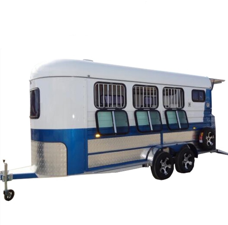 Australia standard angle load  3 horse trailer float with aluminium windows door and ramp